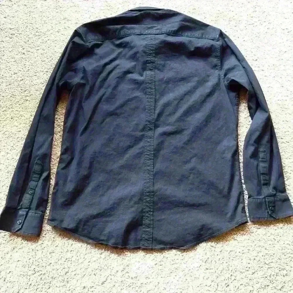 7 DIAMONDS MEN'S FITTED BLACK BUTTON-DOWN SHIRT. SIZE XL. - Picture 8 of 10